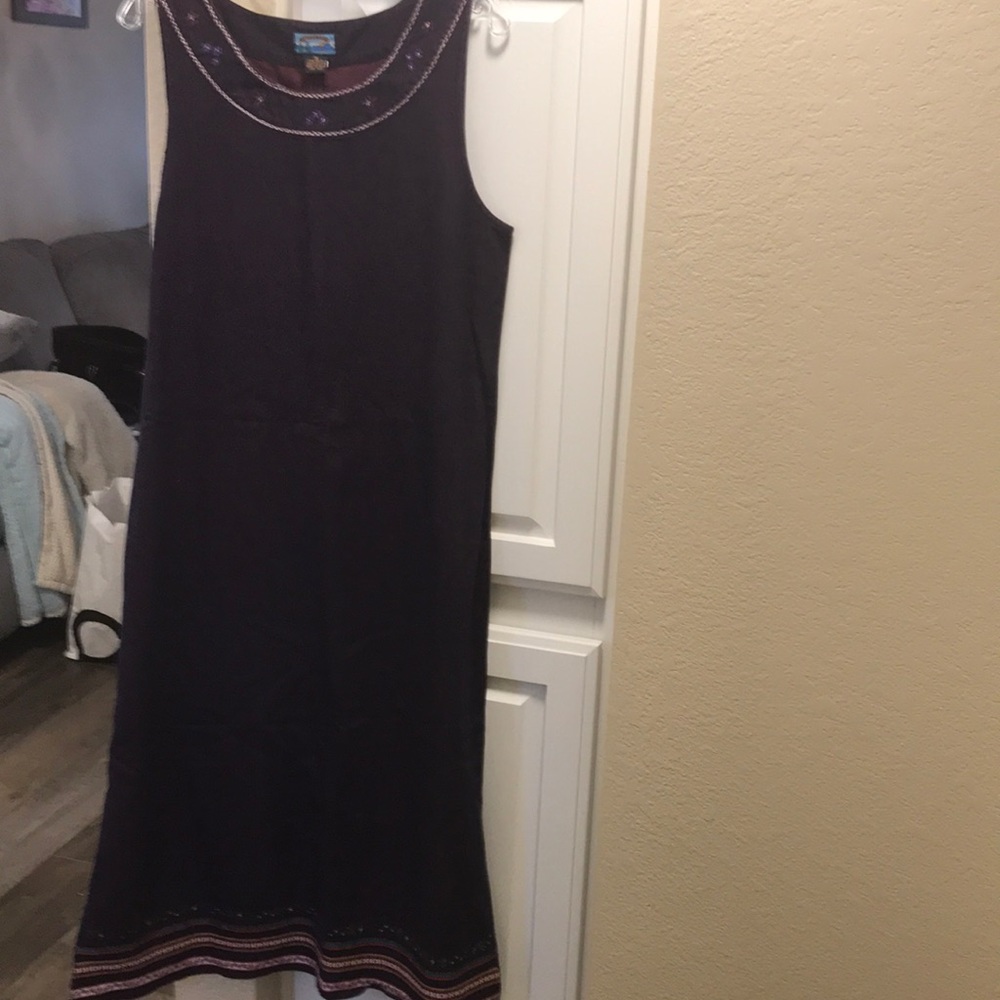 3 for $15 🦋🦋 Vintage Shaver Lake eggplant embroidered jumper dress